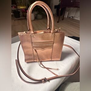 REBECCA MINKOFF Women’s Rose Colored Metallic Crossbody or Shoulder Bag